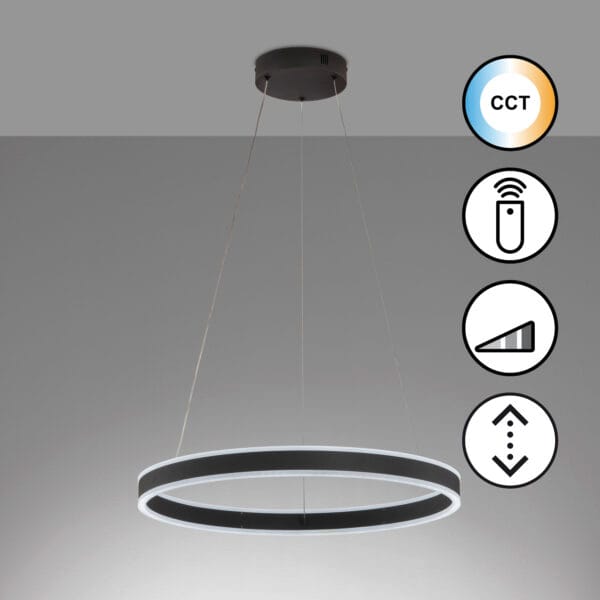 Suspension LED métal noir