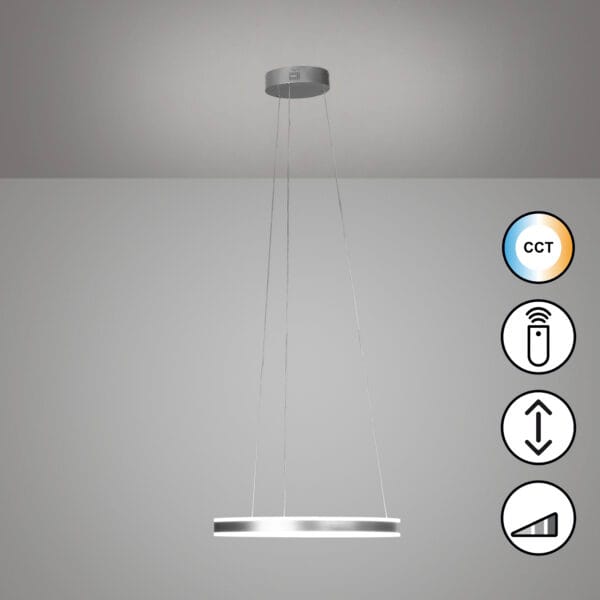 Suspension LED métal nickel