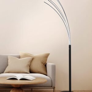 Lampadaire LED métal noir