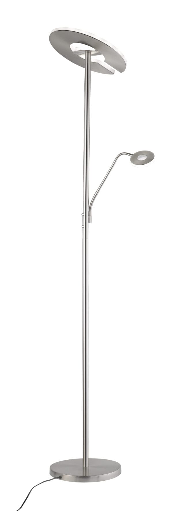 Lampadaire LED avec liseuse métal nickel
