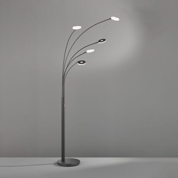 Lampadaire LED métal noir