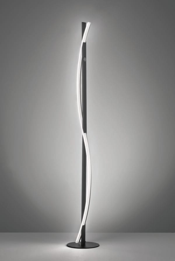 Lampadaire LED métal noir