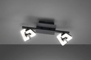 Rampe 2 spots LED métal noir