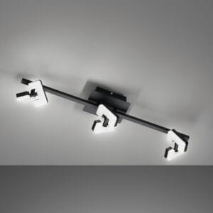 Rampe 3 spots LED métal noir