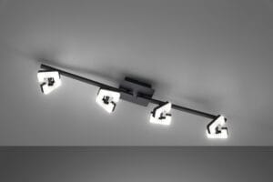 Rampe 4 spots LED métal noir