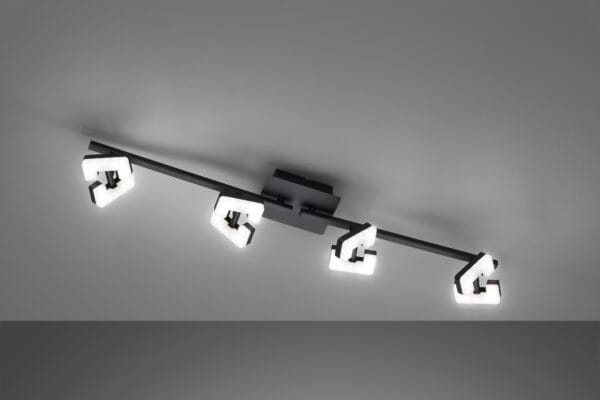 Rampe 4 spots LED métal noir