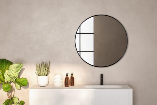 Miroir rond métal noir D70 cm – Image 2