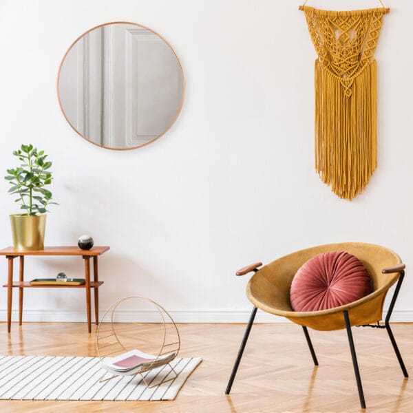 Miroir rond métal doré D70 cm – Image 2