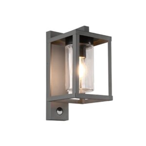 Applique extérieure à détection anthracite verre clair