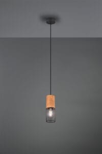 Suspension bois et métal E27