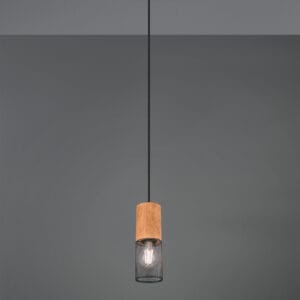 Suspension bois et métal E27