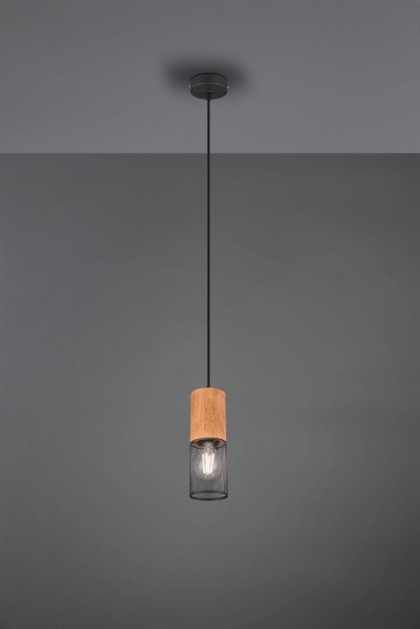 Suspension bois et métal E27