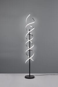 Lampadaire LED noir et argenté