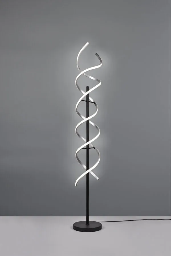 Lampadaire LED noir et argenté