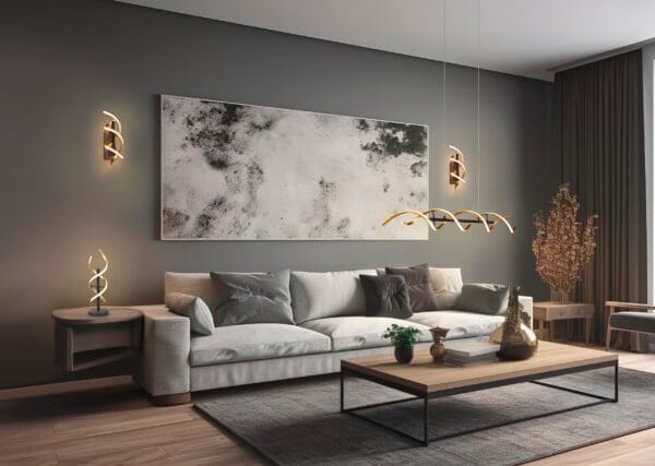 Lampe LED noir et doré – Image 2