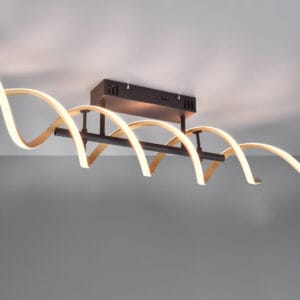 Plafonnier LED noir et doré