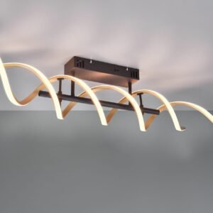 Plafonnier LED noir et doré