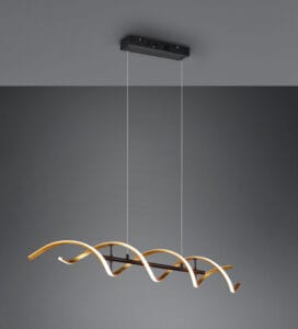 Suspension LED noir et doré