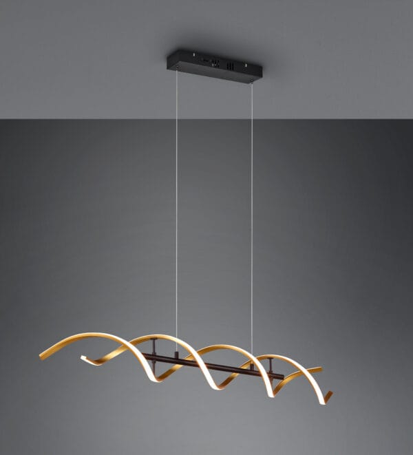 Suspension LED noir et doré