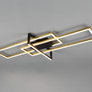 Plafonnier LED noir et doré