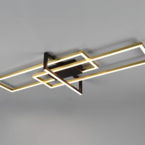 Plafonnier LED noir et doré