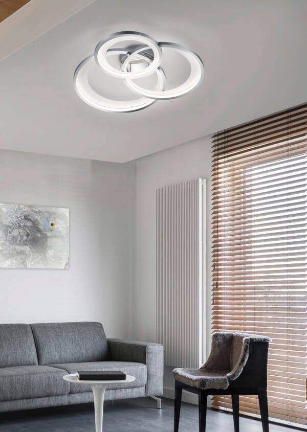 Plafonnier LED chrome/argent – Image 2
