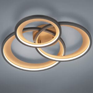 Plafonnier LED noir/doré