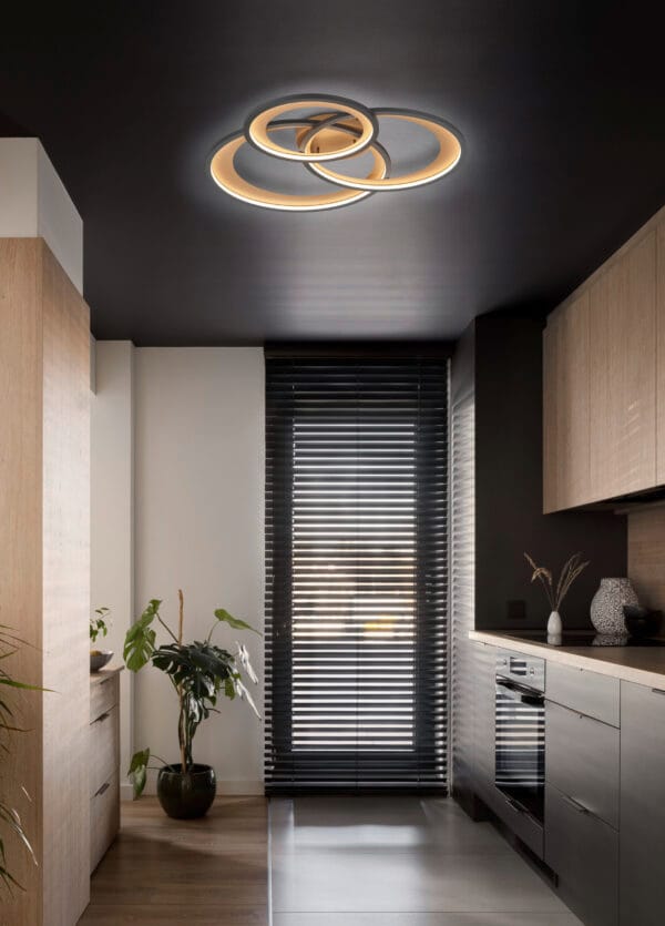 Plafonnier LED noir/doré – Image 2