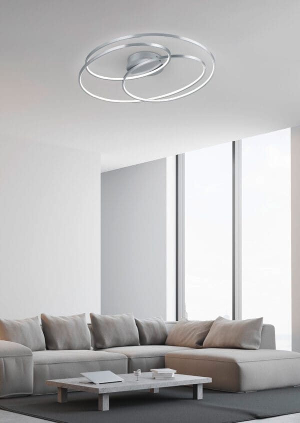 Plafonnier LED nickel mat – Image 2