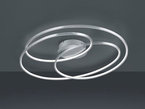 Plafonnier LED nickel mat
