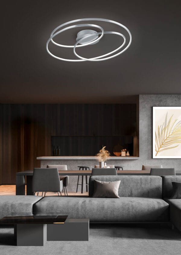 Plafonnier LED nickel mat – Image 2