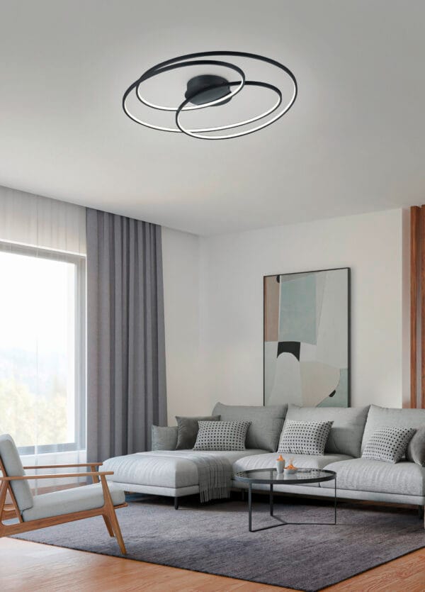 Plafonnier LED noir – Image 2