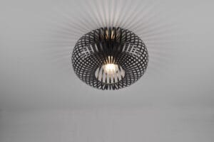 Plafonnier métal noir E27