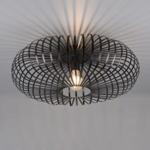 Plafonnier métal noir E27