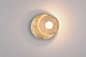 Applique LED métal décor feuille d'or