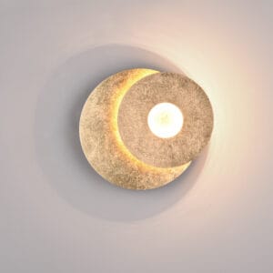 Applique LED métal décor feuille d'or