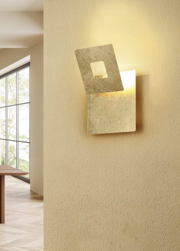 Applique LED métal décor feuille d'or – Image 2
