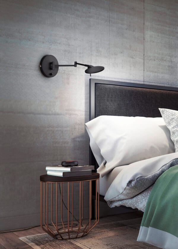 Applique liseuse LED articulée métal noir – Image 2