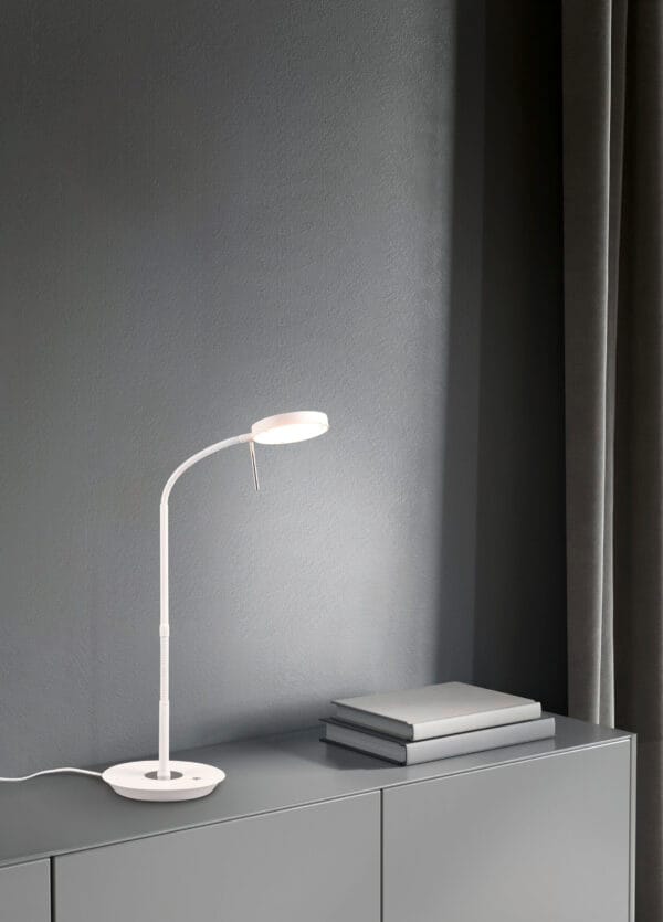 Lampe de bureau LED métal blanc – Image 2