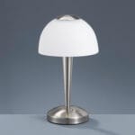 Lampe à poser LED métal nickel mat