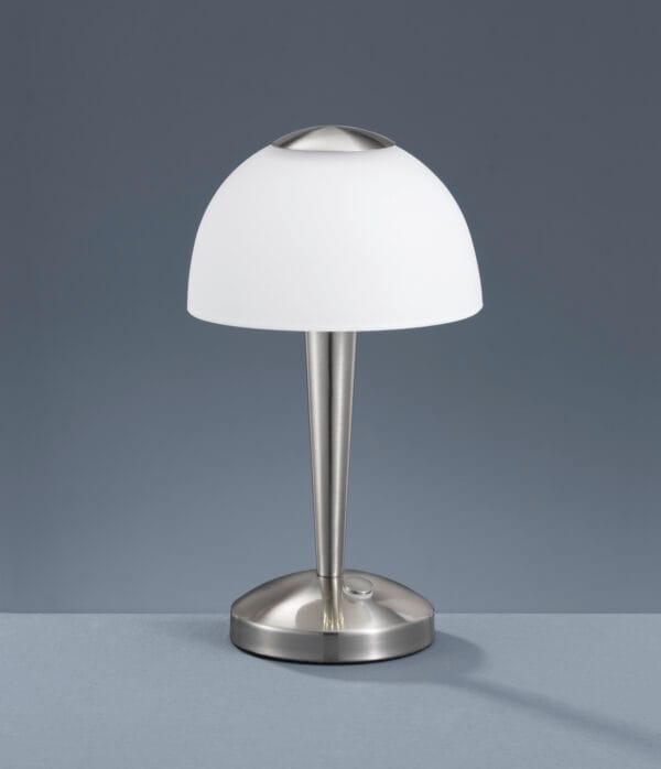 Lampe à poser LED métal nickel mat