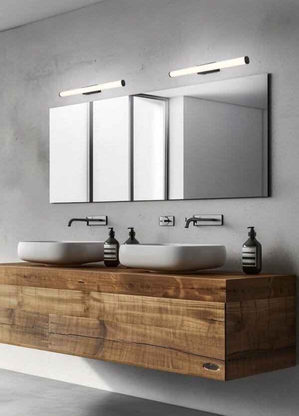 Applique de salle de bain LED métal noir – Image 2