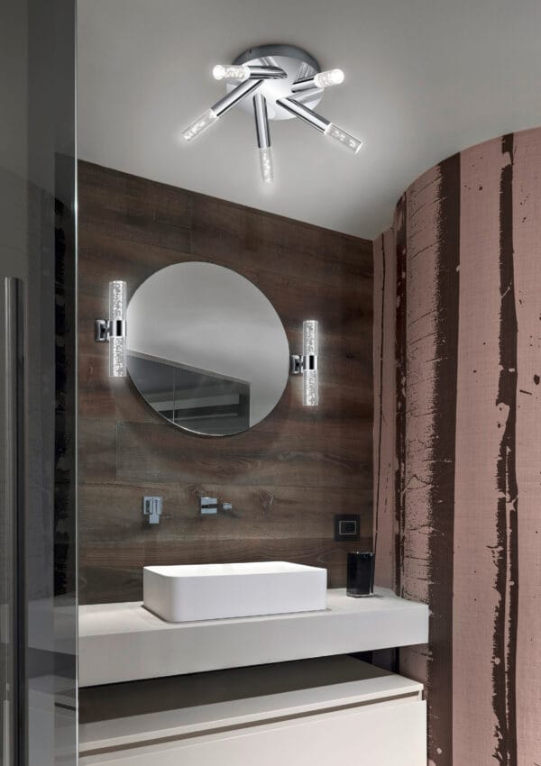 Plafonnier de salle de bain LED métal chrome – Image 2