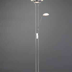Lampadaire LED avec liseuse métal nickel mat