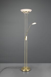 Lampadaire LED avec liseuse métal doré