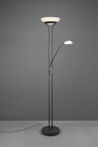 Lampadaire LED avec liseuse métal noir