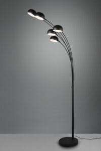 Lampadaire arc en métal noir