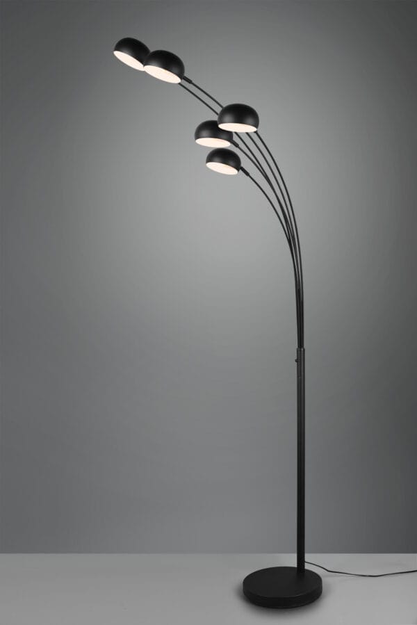 Lampadaire arc en métal noir