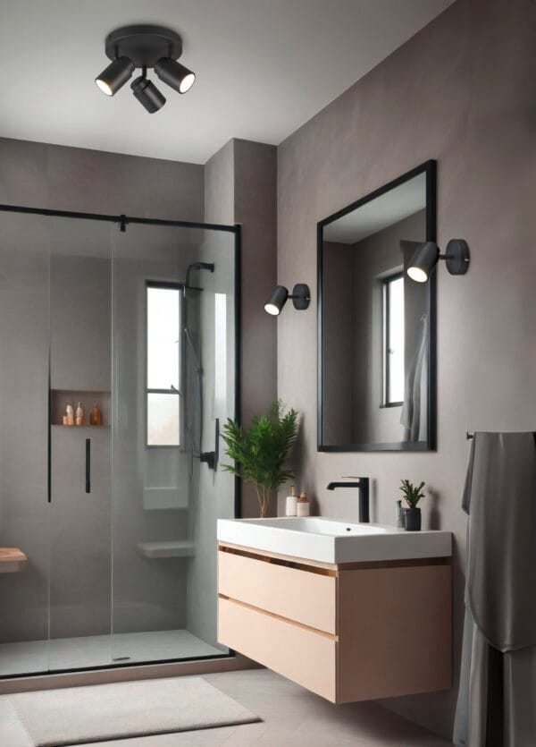 Spot salle de bain en métal noir – Image 2