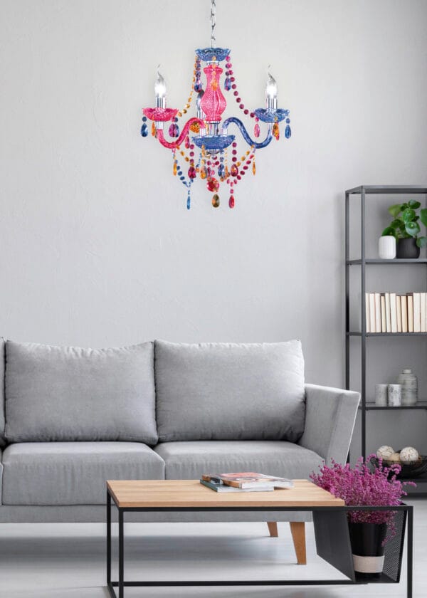 Lustre à pampilles en plastique multicolor – Image 2
